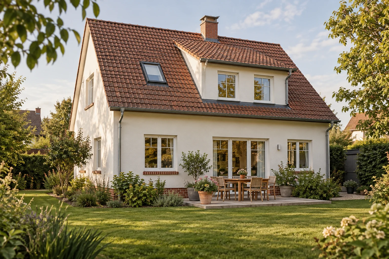 Wohnhaus mit gut sichtbarer Fassade, Fenstern und Dach als Ausgangspunkt für die energetische Einordnung